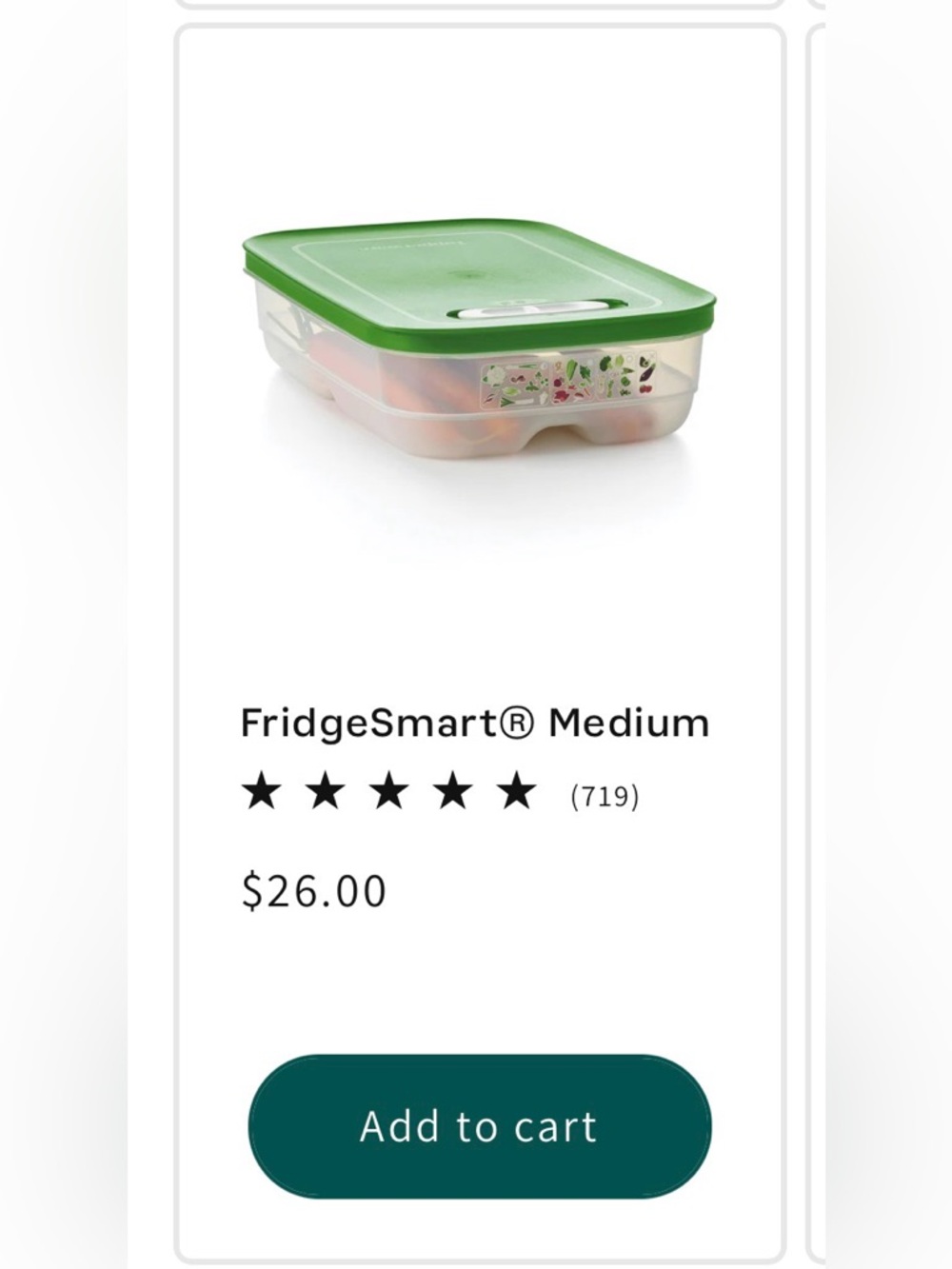 Tupperware FridgeSmart Fruit/Vegetable Set - Picture 3 of 3